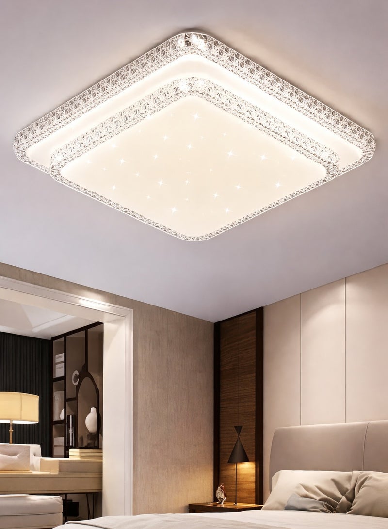 الثريات مصباح سقف LED مربع 40 سم – إضاءة ثلاثية الألوان – تصميم حديث – إنارة سقفية أنيقة لغرفة النوم وغرفة المعيشة - Image 1